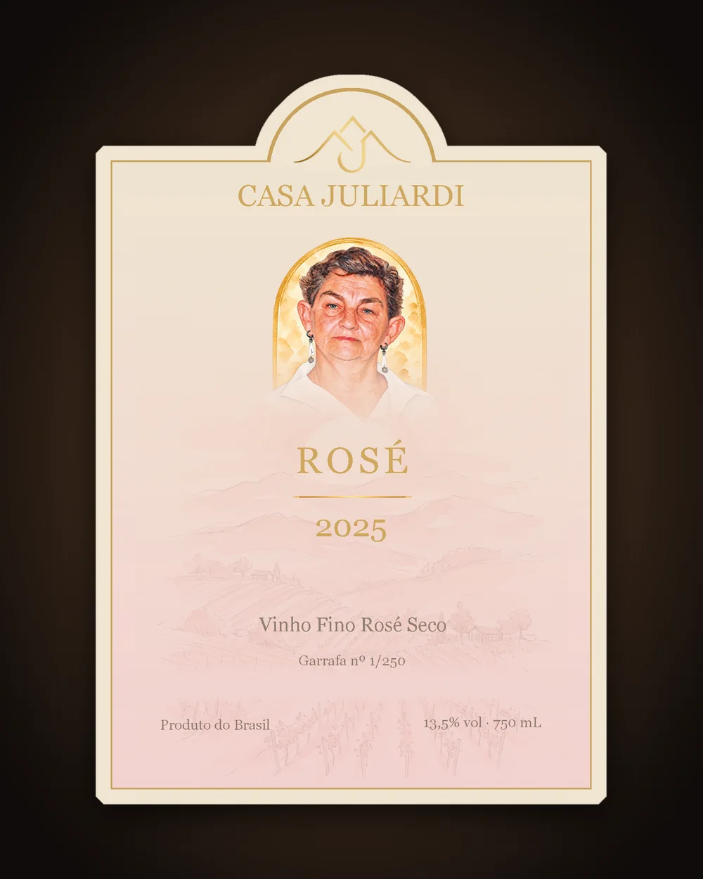 Rótulo frontal do Casa Juliardi Rosé 2025